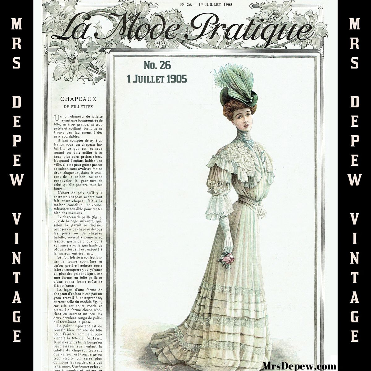 1900s Antique French Magazine La Mode Pratique 1 July 1905